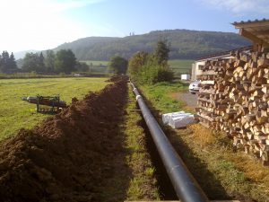 Fernwärmeleitung für eine Biogasanlage, Beverungen